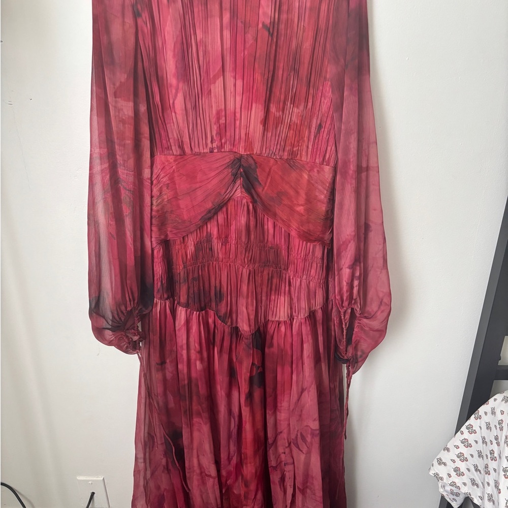ASOS Long Sleeve Dress in Rich Red